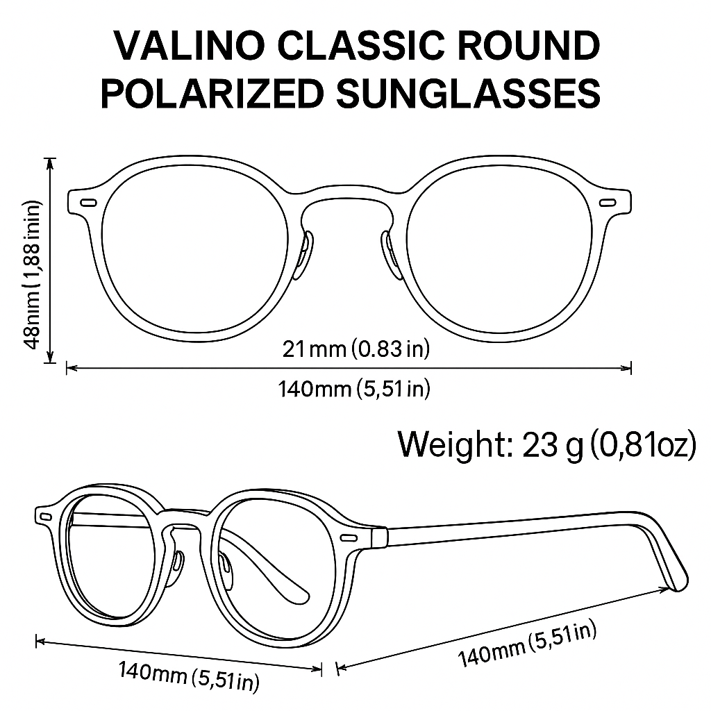 Valino Classic Round Polarized Sunglasses