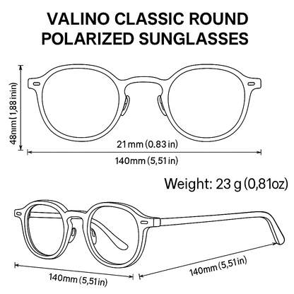 Valino Classic Round Polarized Sunglasses